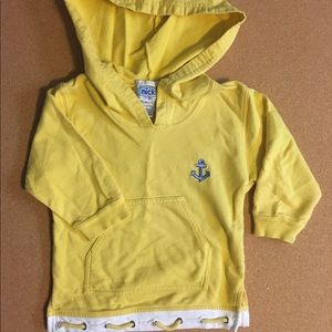 Boy’s Yellow 2T Nautical Anchor Hoodie Sweatshirt